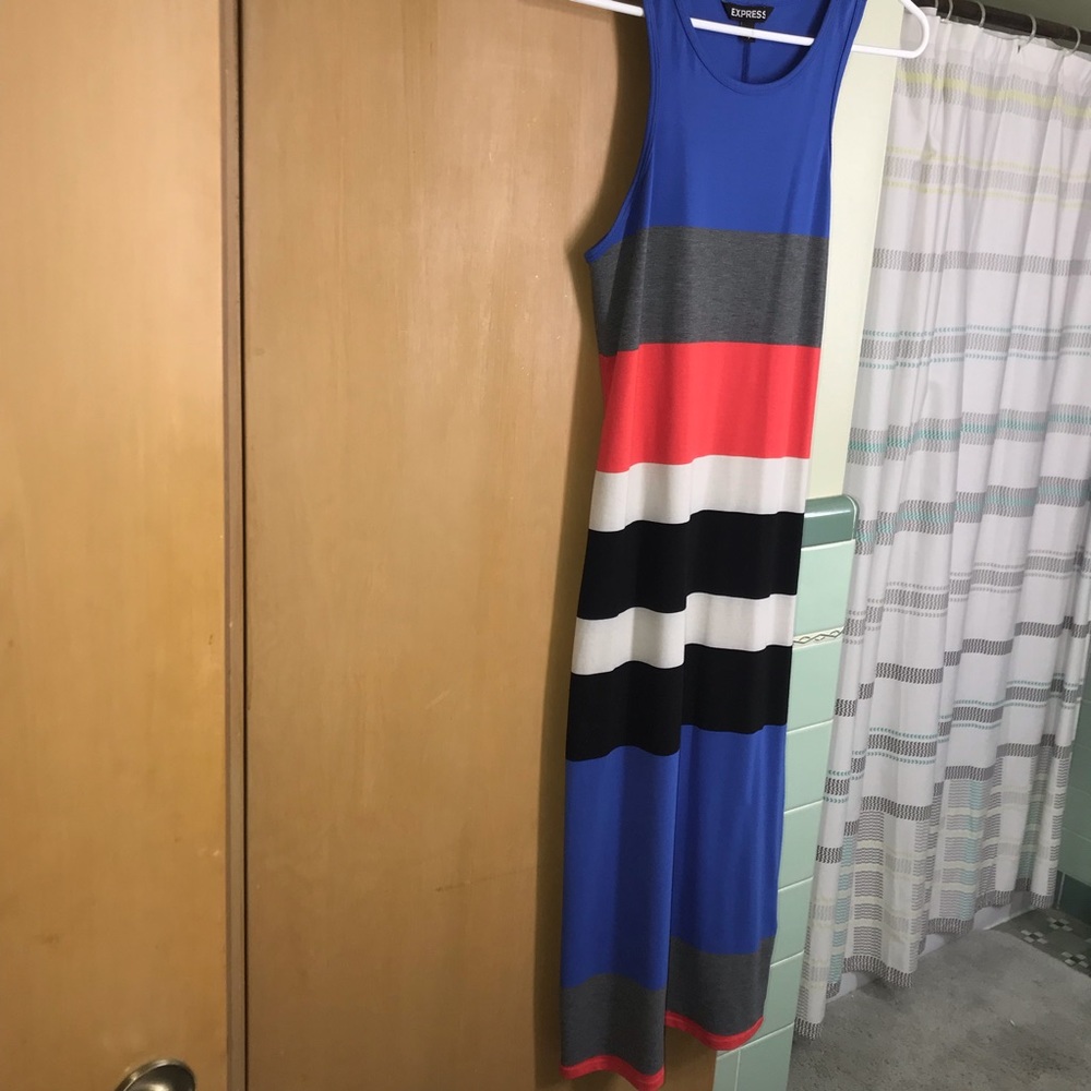 Express Racerback Multicolored Striped Dress